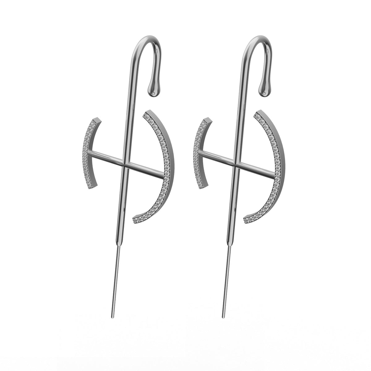 Elevate ear cuffs in silver, a pair