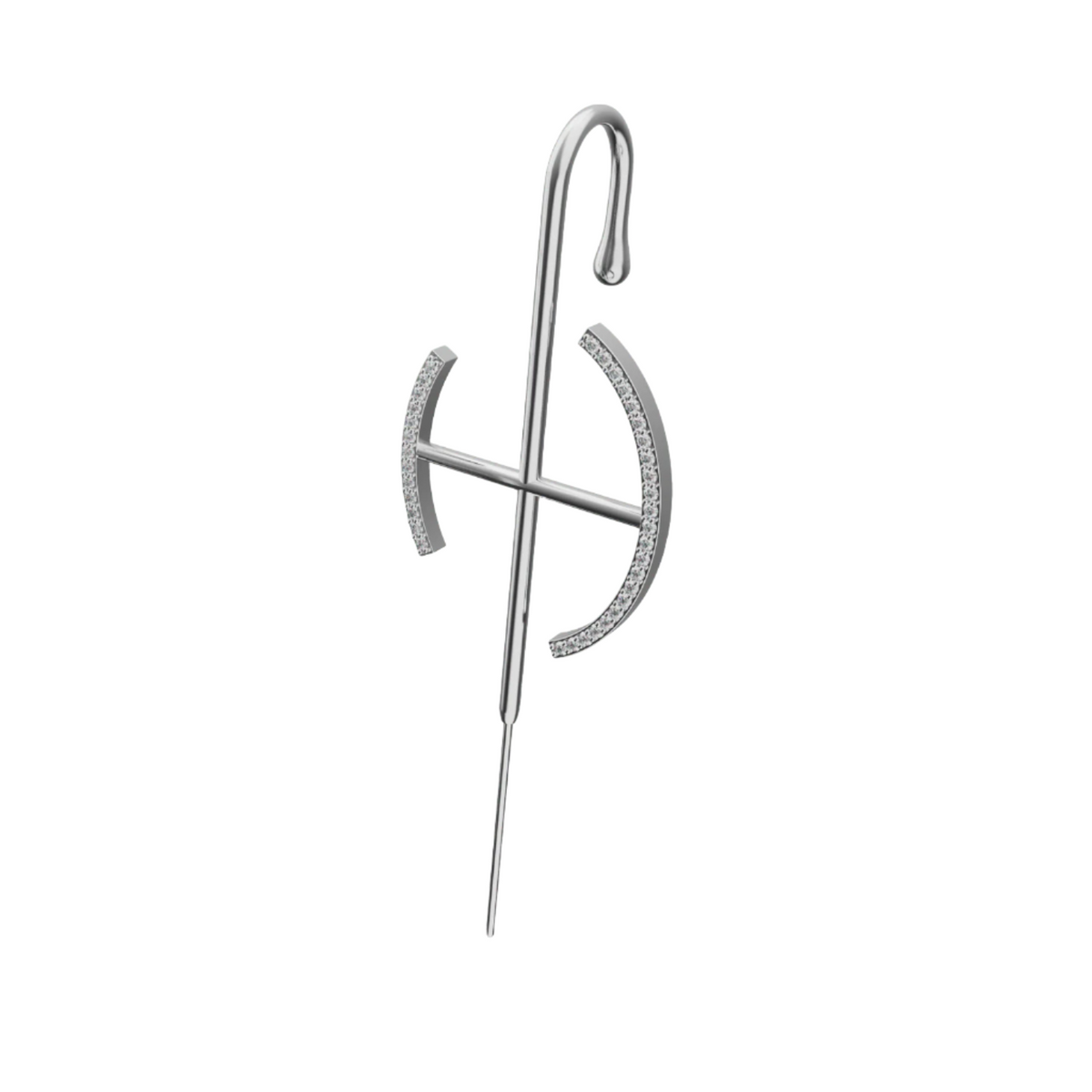 Elevate ear cuff in silver, single