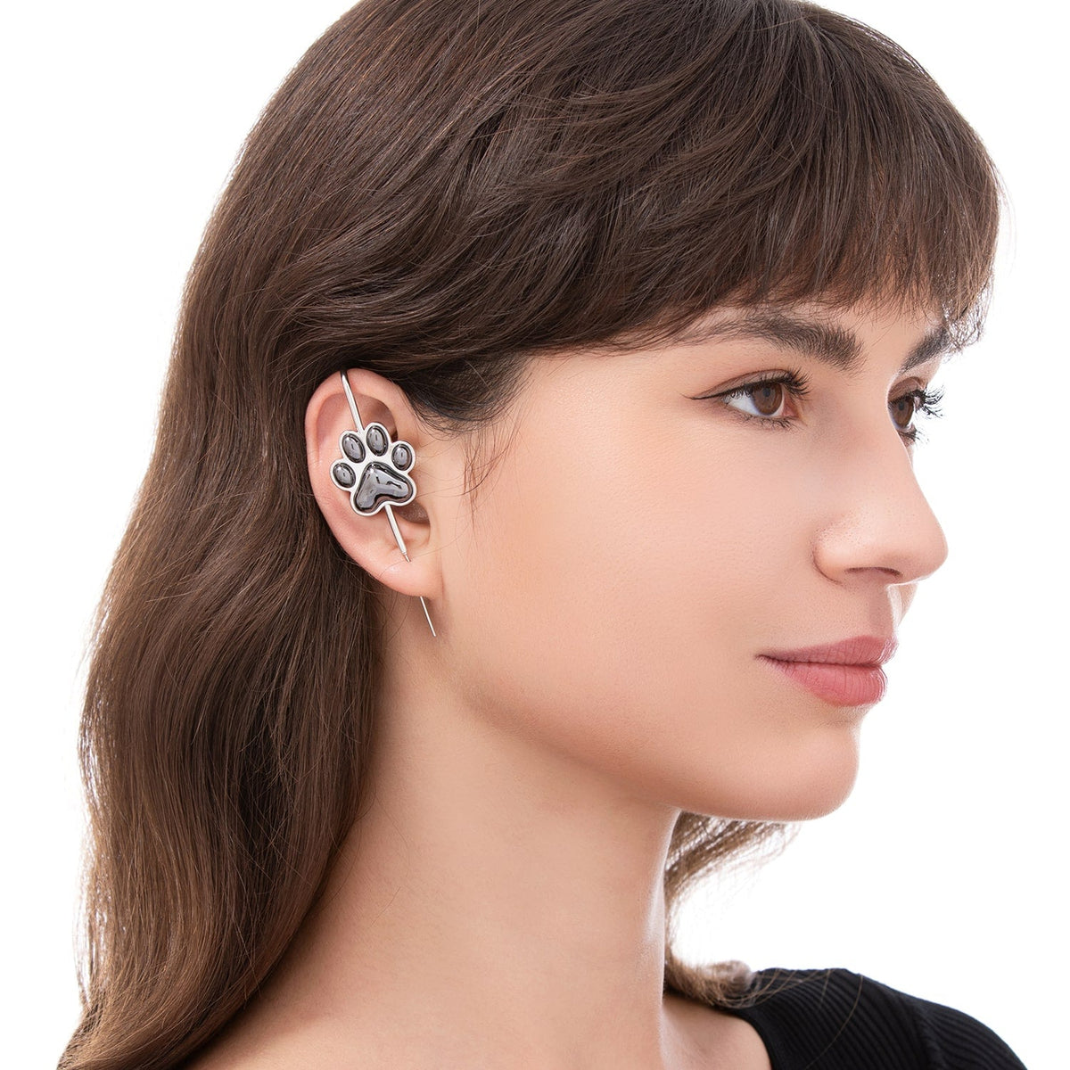Pawfect ear cuff worn on the ear, profile view