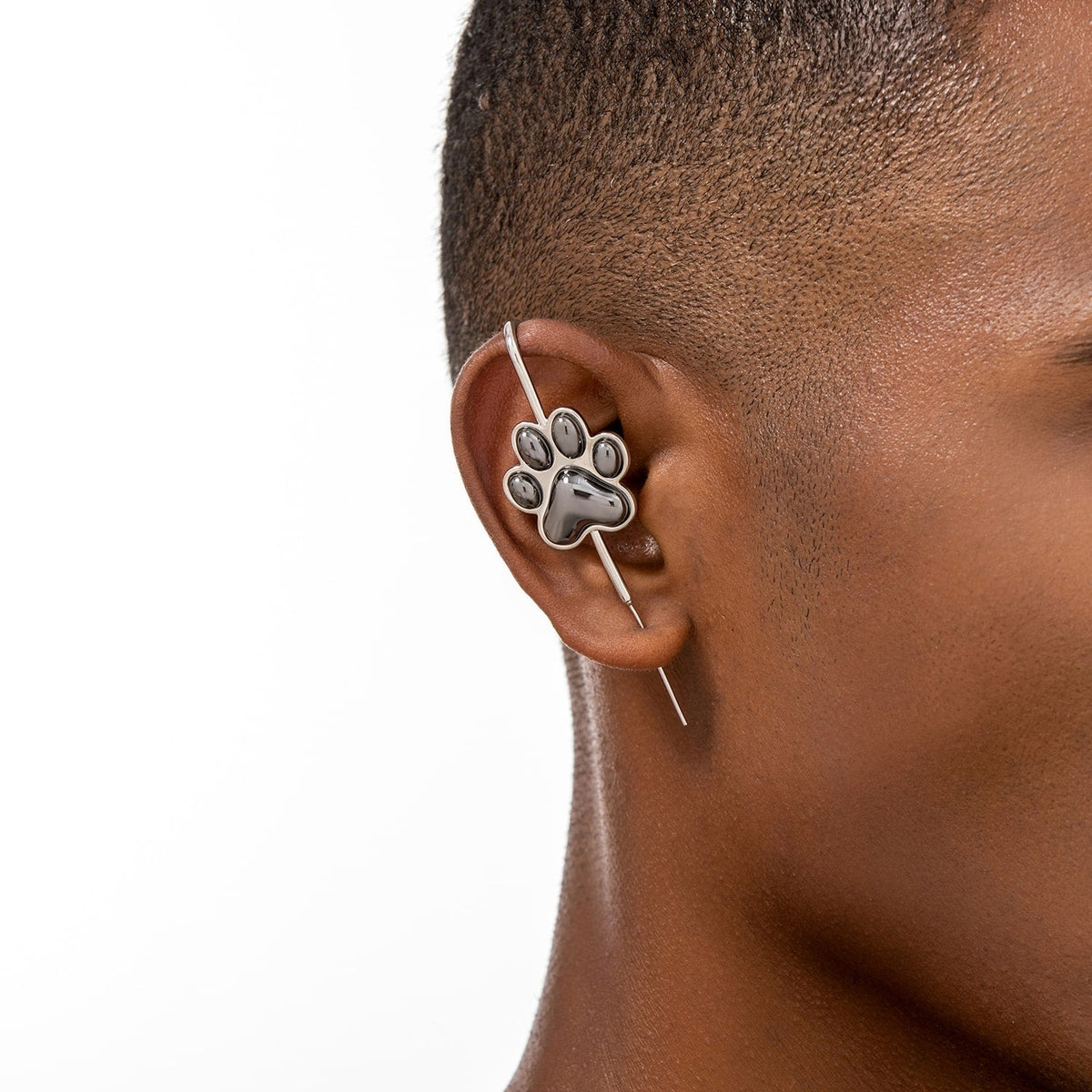 Pawfect ear cuff worn on the ear, profile view