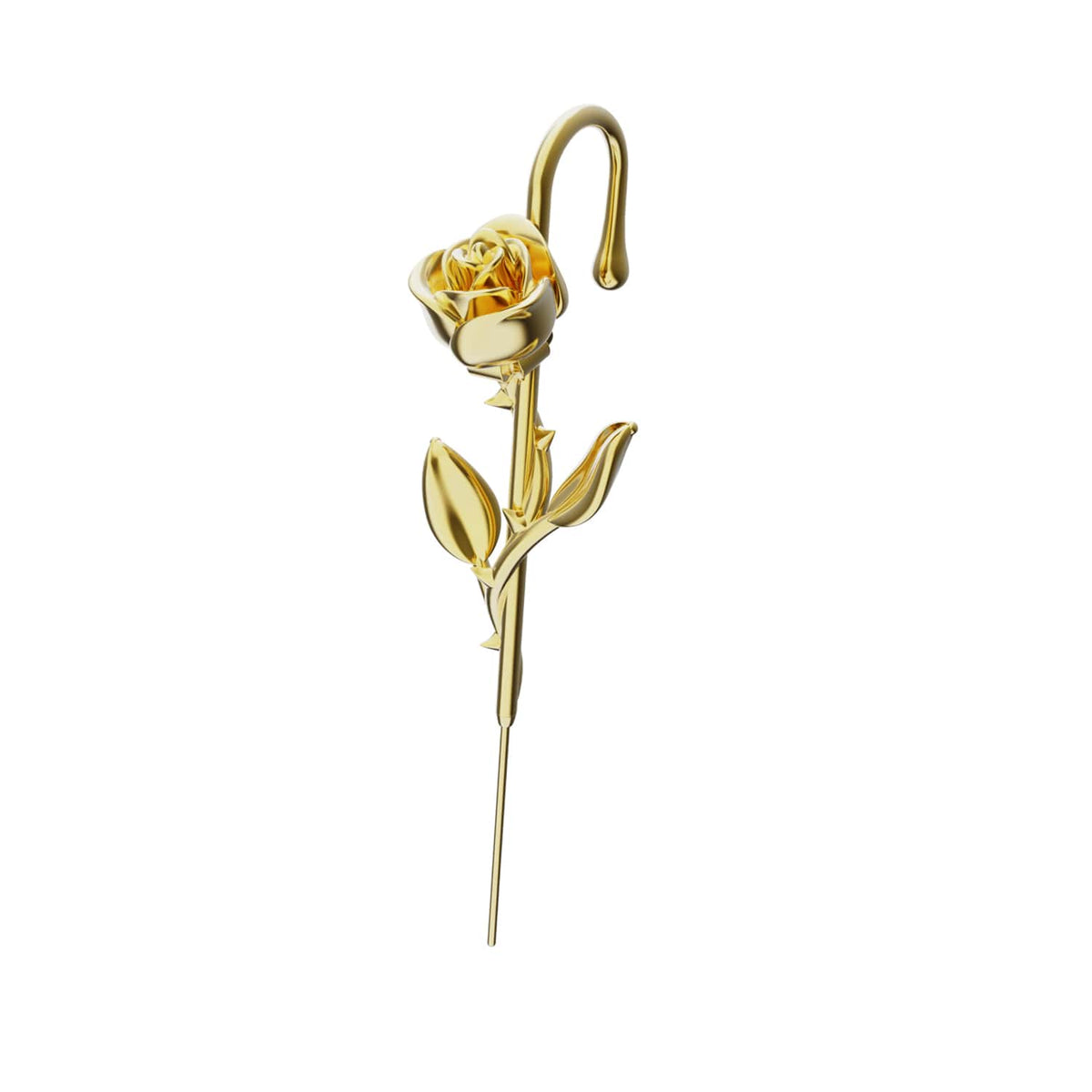 Radiant Rose ear cuff in gold, single