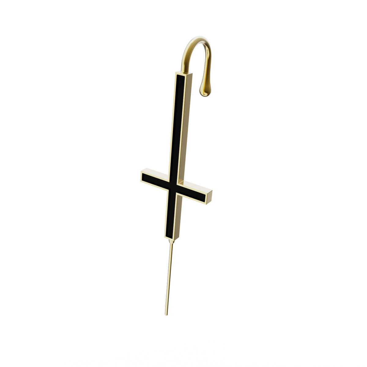 St. Peter Cross ear cuff in gold, single
