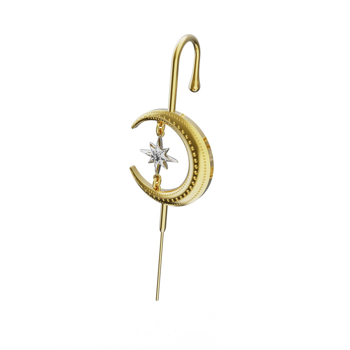 Cosmic Connection ear cuff in gold, single