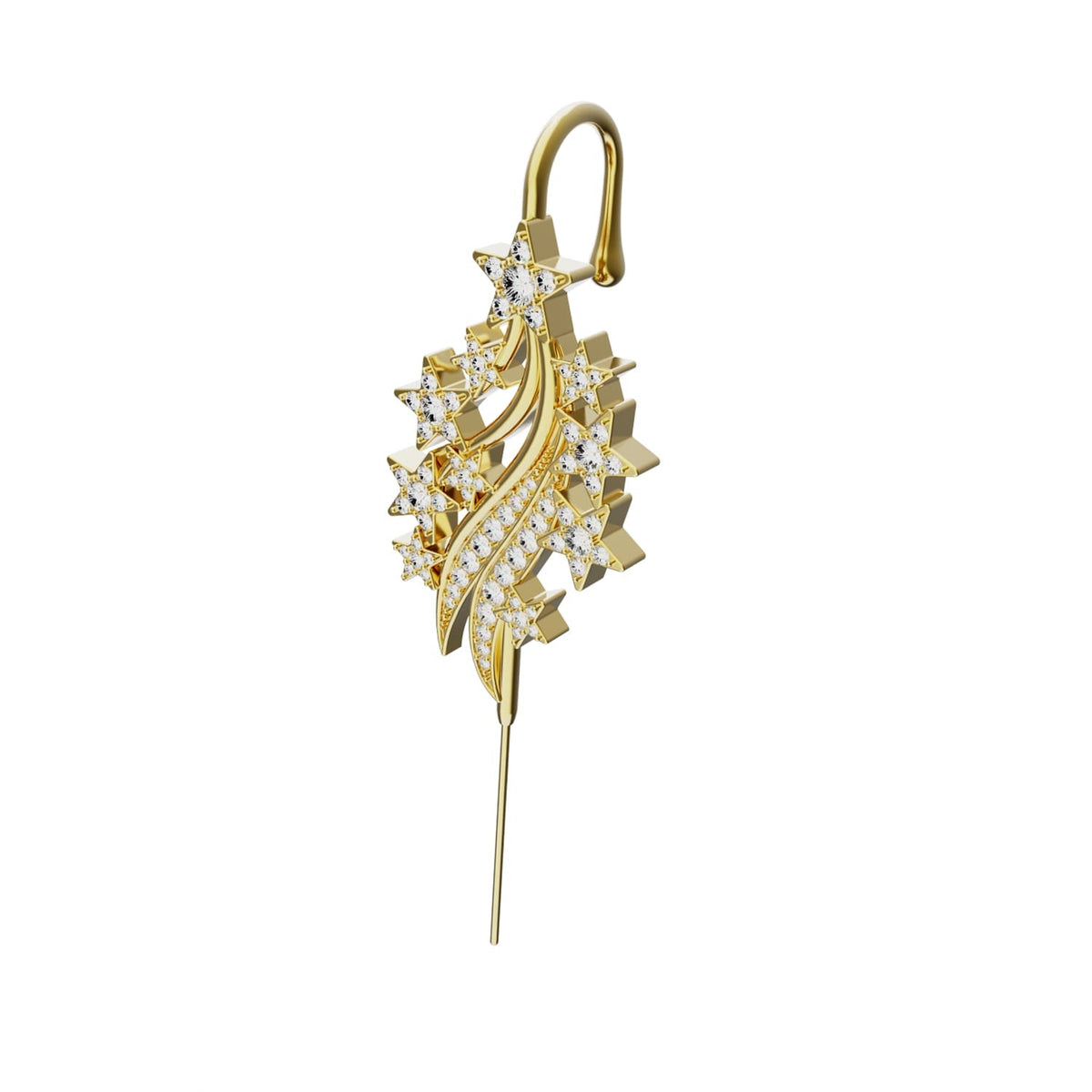 Starfall ear cuff in gold, single