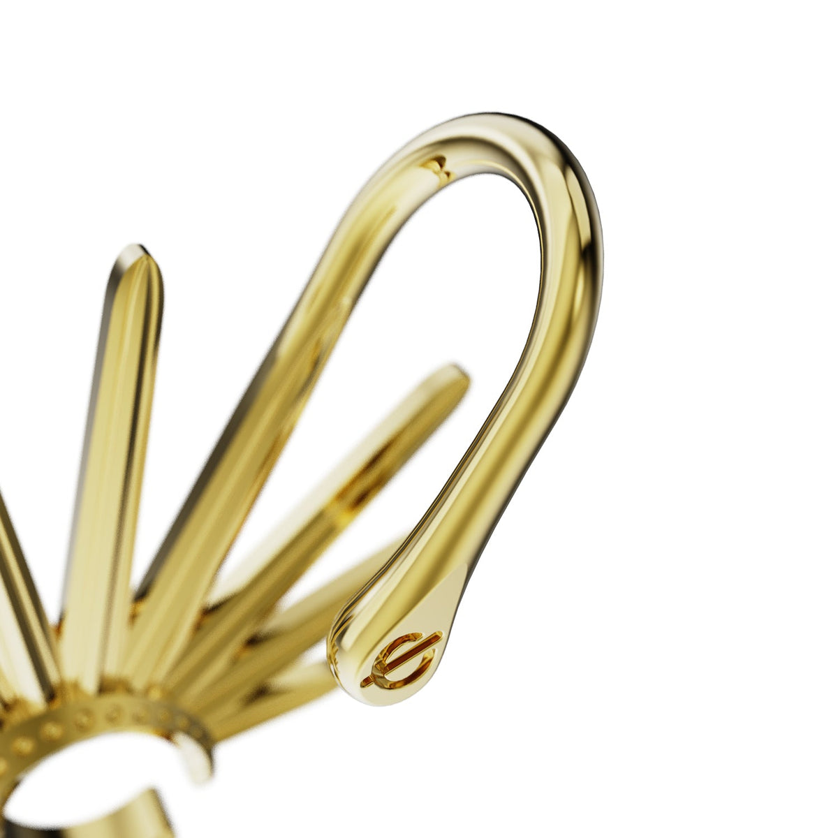 Sunray ear cuff, the hook that sits over the ear
