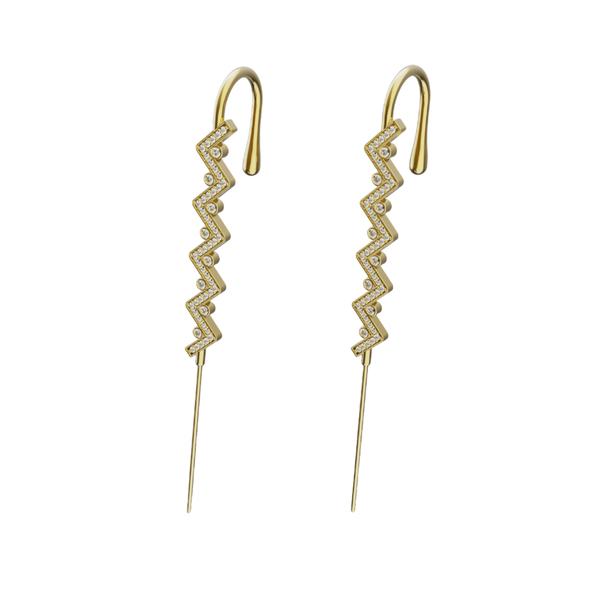 Traces ear cuffs in gold, a pair