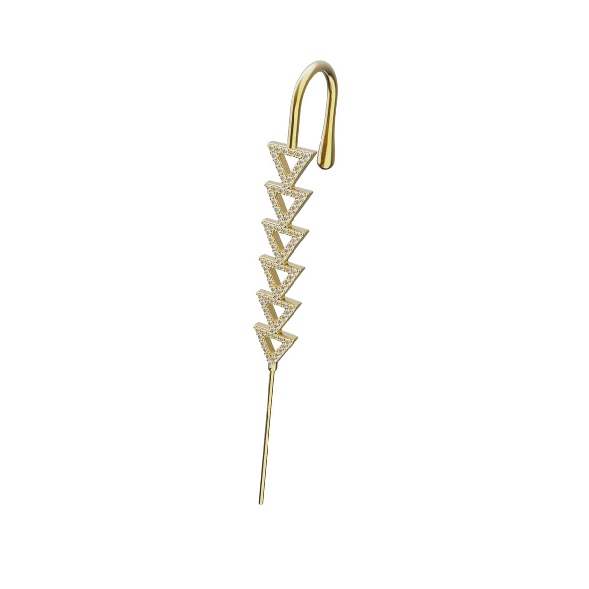 Triangle ear cuff in gold, single