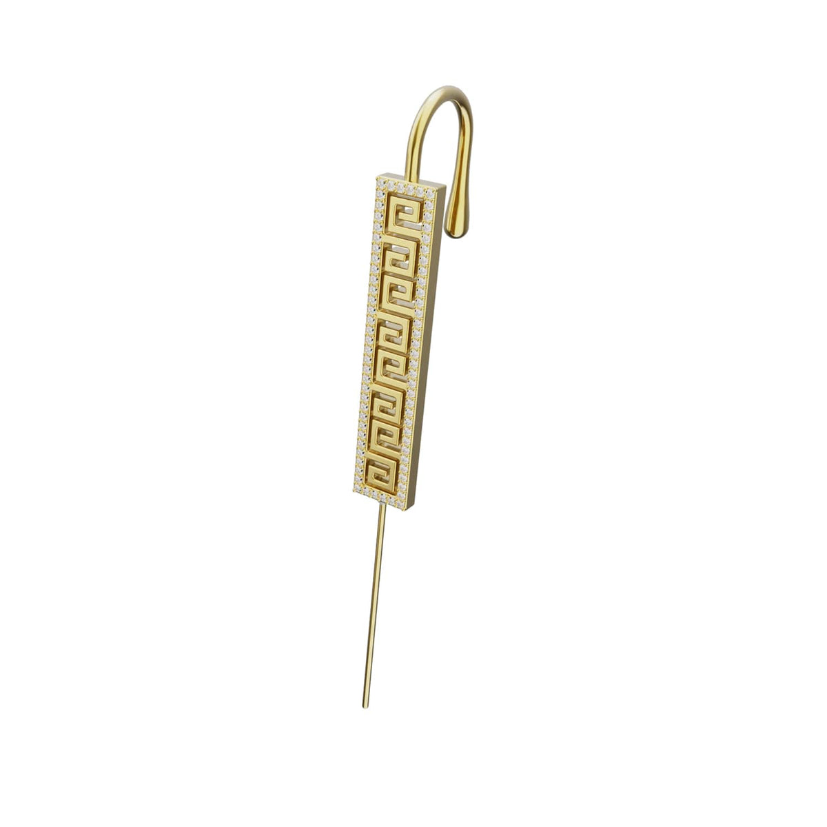 Tribal ear cuff in gold, single