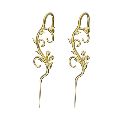 Enchanted Vine ear cuffs in gold, a pair