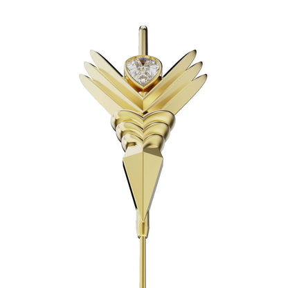 Cosmic Wand ear cuff in gold, close detail