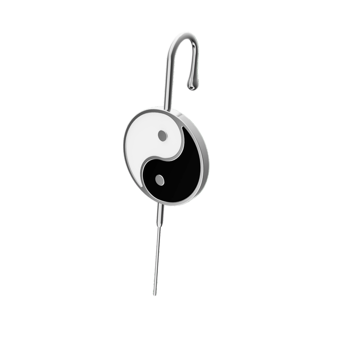 Yin & Yang ear cuff in silver, single