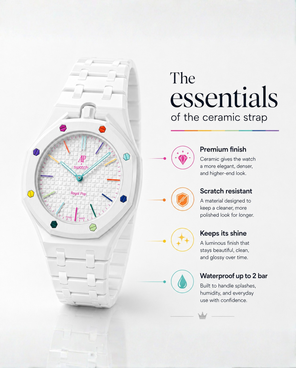 Royal Pop Ceramic Bracelet - OTG ROZ | CONTRAST